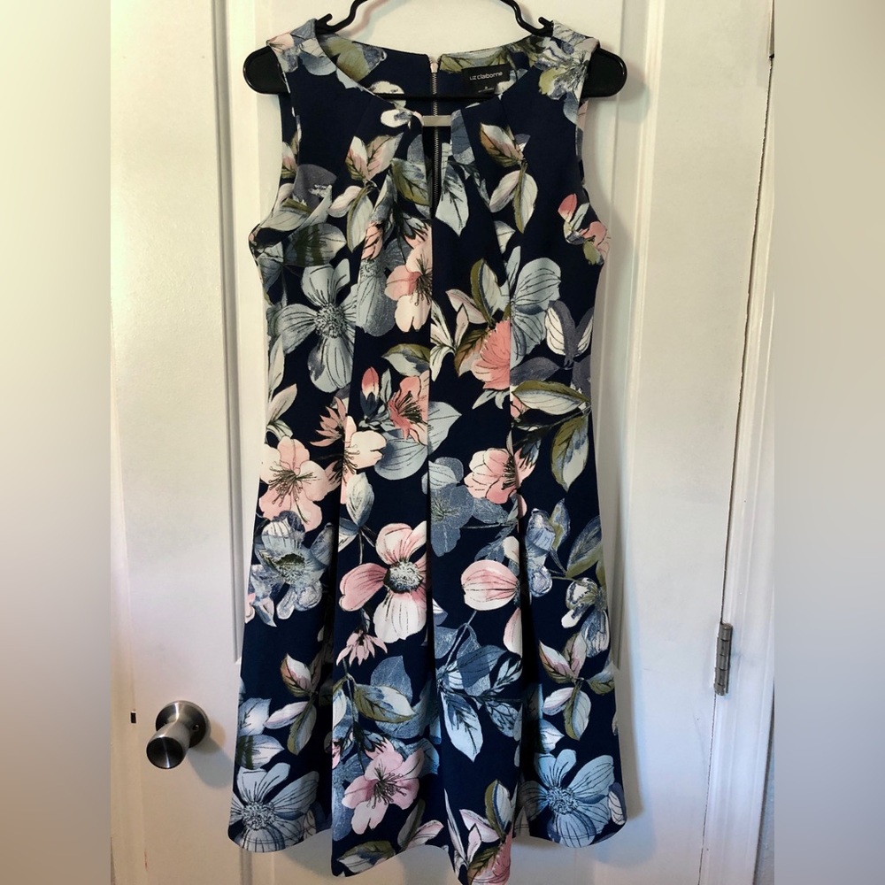 Liz Claiborne Navy Floral Dress